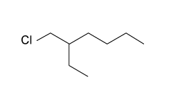 <strong>Passage Two key ingredients found in many soaps are PEG 150 distearate and ethylhexyl glycerin. Both can be synthesized from glyceryl tristearate (Figure 1). <strong>Figure 1</strong> Formation of PEG 150 distearate and ethylhexyl glycerin from glyceryl tristearateThe first step in this process requires the saponification of glyceryl tristearate. The resulting stearate molecules can then react with PEG 150 in an acid-catalyzed Fischer esterification to form PEG 150 distearate. The glycerol produced during saponification is used as a nucleophile to form ethylhexyl glycerin through a base-catalyzed S<sub>N</sub>2 reaction with an ethylhexyl halide.Studies have shown that hand washing with soap can substantially reduce the number of germs present on hands and that washing hands before preparing food is particularly effective in reducing illness. Researchers examined the effect of washing for 20 seconds with different amounts of soap containing PEG 150 distearate and ethylhexyl glycerin and found an inverse correlation between the volume of soap used and the amount of bacteria recovered from the hands. The data are shown in Figure 2. <strong>Figure 2</strong> Bacteria recovered from hands after washing with varying amounts of soapThe researchers then investigated the effect of hand washing with different kinds of soap on the transfer of bacteria from hands to objects. Volunteers washed with a fixed volume of soap for 30 seconds, then handled sterilized plastic spheres for 30 seconds. Bacteria were then recovered from the spheres. The results are shown in Table 1.<strong>Table 1</strong> Bacteria Recovered from Objects Adapted from Fuls JL, Rodgers ND, Fischler GE, et al. Alternative hand contamination technique to compare the activities of antimicrobial and nonantimicrobial soaps under different test conditions. Appl Environ Microbiol. 2008. Ethylhexyl glycerin could be most efficiently synthesized from glycerol and which of the following?</strong> A) B) C) D)