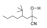 <strong>Which structure is the product of the reaction of 4-tert-butyl-2-octanone and NaCN?</strong> A) B) C) D)