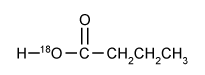 If the compound shown below is the product of a Fischer esterification, which of the following compounds is the starting reagent with oxygen-18 isotopic substitution for this reaction? A) B) C) D)