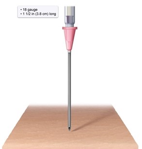 The nurse is preparing to give a heparin injection to a client who is malnourished and cachectic.  Which method of injection would be appropriate for this client? A)    B)    C)    D)   