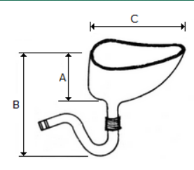 The value of 'B' of Indian type W.C. shown in the given figure is:   A) 45 cm B) 50 cm C) 30 cm D) 25 cm