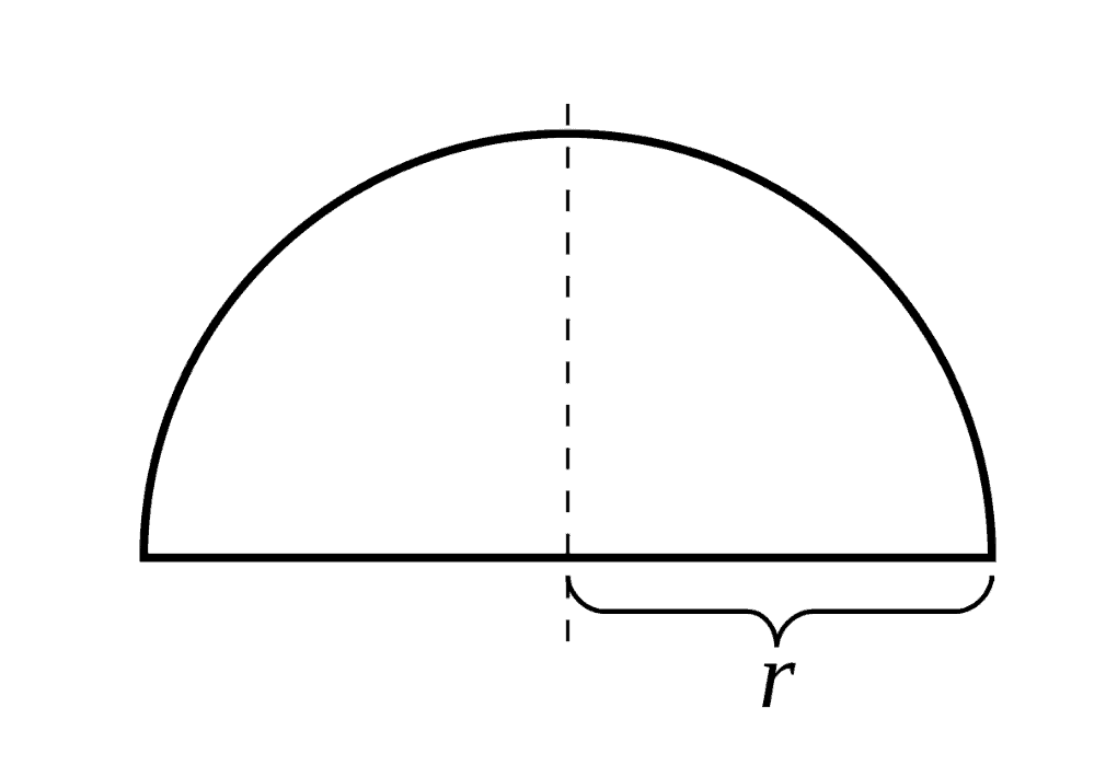 What is the perimeter of the following half circle if the radius is 5 cm?   A) 5π+10 B) 25π+10 C) 10π+10 D) 50π+10