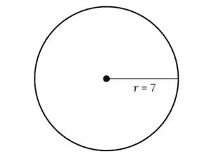 What is the perimeter of the following object?   A) 14π B) 49π C) 7π D) 3.5π