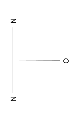 Draw a horizontal line. From the midpoint of this line, draw a perpendicular line extending upward. Write the letter  N  on each end of the horizontal line and the letter  O  at the end of the vertical line. Rotate the drawing 180 degrees clockwise. Which of the following drawings correctly corresponds with the directions? A)    B)    C)    D)   