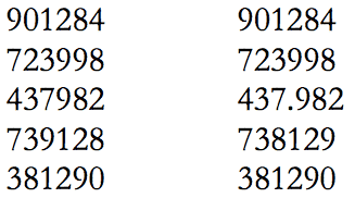 How many of the five pairs of items listed below are exact duplicates?   A) 1 B) 2 C) 3 D) 4 E) 5
