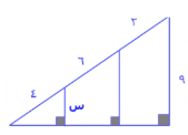 في الشكل التالي أوجد قيمة (س)    A) ٣ B) ٤ C) ٥ D) ٦