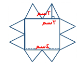 <strong>احسب مساحة الشكل إذا كان طول ضلع المربع = ٤سم </strong> A)٢٤ B)١٦ C)٤٨ D)٣٢