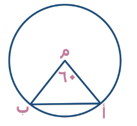 <strong>في الشكل التالي دائرة نصف قطرها ٦، أوجد طول (أب) </strong> A)٨ B)٦ C)٣ D)١٢