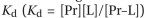 The protein SmpB binds to a special species of tRNA, tmRNA, to eliminate the incomplete proteins made from truncated mRNAs in bacteri a. If the binding of SmpB to tmRNA is plotted as fraction tmRNA bound versus SmpB concentration, one obtains a symmetrical S-shaped curve as shown in Figure Q3-3. This curve is a visual display of a very useful relationship between   and concentration, which has broad applicability. The general expression for fraction of ligand bound is derived from the equation for   by substituting   for [Pr-L] and rearranging. Because the total concentration of ligand   is equal to the free ligand ([L]) plus bound ligand ([Pr-L]),     For SmpB and tmRNA, the fraction bound =     Using this relationshipProblems p3.28/3.24, calculate the fraction of tmRNA bound for SmpB concentrations equal to    