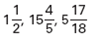 Match the term ___ Mixed numbers a.    b.    c.    d.    e.    f.    g.  