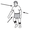 A rugby player is contacted simultaneously by three opponents who exert forces of the magnitudes and directions shown in the diagram at right. Using a graphic solution, show the magnitude and direction of the resultant force.   