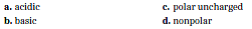 Integral membrane proteins are anchored in lipid bilayers. Which of the following groups of amino acid residues (see Figure 3.2) would likely be found in the portion that crosses the lipid bilayer?   (Reference Figure 3.2)  