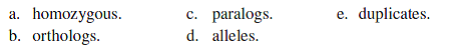 Two or more homologous genes found within a particular species are called  