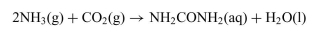 The reaction in which urea is formed from NH3 and CO<sub>2</sub> is shown below. The standard free-energy change at 25◦Cis−13.6 kJ/mol. a. Write an expression for the equilibrium constant, K, in terms of the molar concentrations of the reactants and products. b. Write an expression for the equilibrium constant, K, as a function of and temperature. c. Determine the value of the equilibrium constant, K, for this reaction at 25◦C.