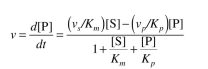 Consider the reversible product-formation reaction in an enzyme-catalyzed bioreaction: Develop a rate expression for product-formation using the quasi-steady-state approximation and show that where