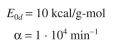 A medium containing a vitamin is to be sterilized. Assume that the number of spores initially present is   The values of the pre-Arrhenius constant and   for the spores are   For the inactivation of the vitamin, the values of   are   The initial concentration of the vitamin is 30 mg/l. Compare the amount of active vitamin in the sterilized medium for 10-l and 10,000-l fermenters when both are sterilized at 121∞C when we require in both cases that the probability of an unsuccessful fermentation be 0.001. Ignore the effects of the heat-up and cool-down periods.