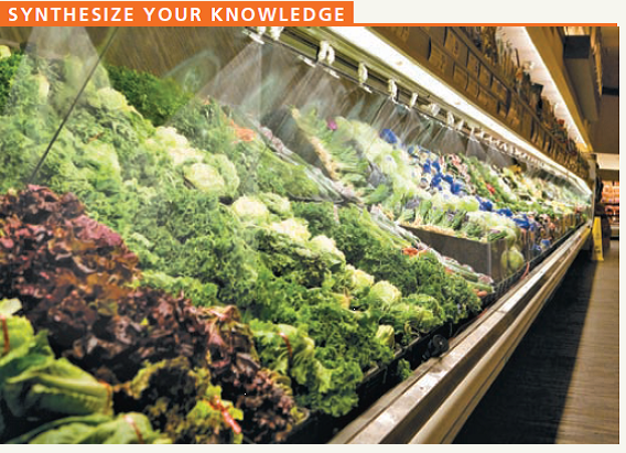    In the supermarket, lettuce and other produce is often sprayed with water. Explain why this makes vegetables crisp.