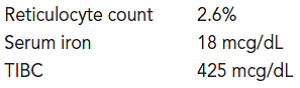 Jose, an 83-year-old anemic male, was admitted to a local hospital with recurrent urinary tract bleeding and an infection associated with prostatitis.  Jose, the 83-year-old patient, had a CBC upon admission. The results were:    Reflex testing for anemia on Jose followed based on the CBC results. The following test results were obtained:    Do Jose's laboratory test results and clinical history indicate that a bone marrow examination is necessary?