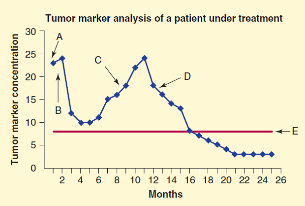 PSA velocity refers to A) how quickly PSA levels fall to background after a patient's surgery B) how quickly PSA levels fall to background after chemotherapy C) the biological half-life of PSA D) the amount that the patient's PSA has increased in a year