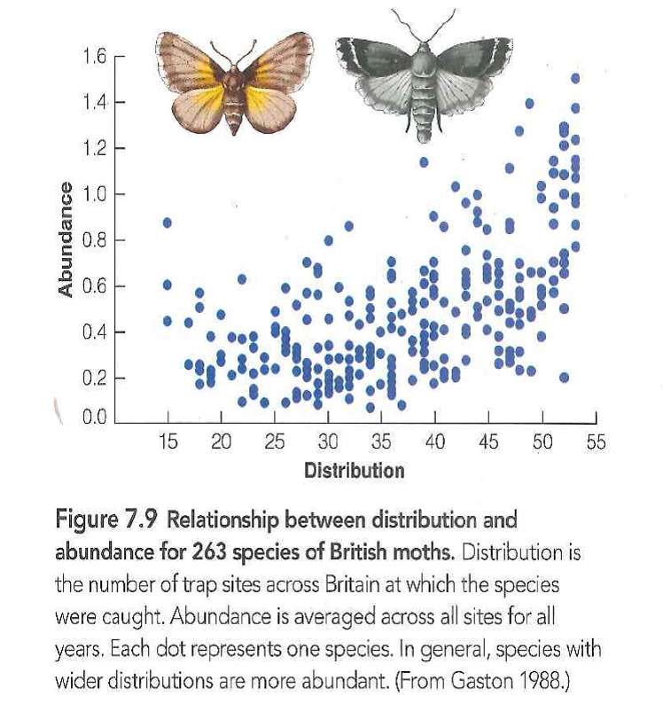 Geographic ranges could be mapped at a scale of 1-m, 1-km, 10-km, or 100-km squares to-estimate the size of the geographic range. Would you expect the results of an abundance-range-size regression (as in Figure 7.9) to differ if you mapped distribution at different scales? Gaston (1994) considers this issue. Reference Figure : 7.9   