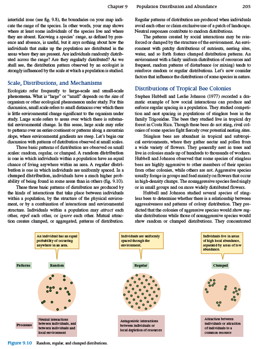 In the study of the distribution of stingless bee colonies (see pp. 205-206), why were measurements of the number and distribution of potential nest trees necessary        