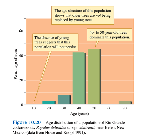 Of the three populations pictured in figures 10.19 , 10.20 , and 10.21 , which is most likely to have a stable age distribution            