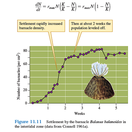 Interpret the pattern of population growth shown by figure 11.11 in terms of the information given in figure 11.14 , and discuss the relationship between population size and r (realized per capita rate of increase).       