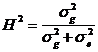 Observe the chart below showing the mean stem length of roses and their progeny. Broad sense heritability is found using the equation below. Where is the genotype and is the environmental affects. The parents are highly homozygous, so are going to produce offspring that are heterozygous, since they are different. The F 1 is the first generation and F 2 is the second. For the first generation, the genotype is the same with the only variance being environment . The second generation there is a difference in the genotypes that is additive with the environmental phenotype. First to find subtract from . is the variance for the second generation and is the variation for the first generation. Solve, The is 32.520. Now solve the broad-sense heritability by substituting 32.520 for and is 3.590. Solve, The broad sense heritability is 0.90, which shows that stem length is highly aligned in the genotype and less with the environment.