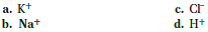 Choose the best answer for each question. Which of these ions is important for acid-base balance?