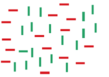 The Something to Consider section discussed differences between how autistic and nonautistic people direct their attention. Do you think differences in directing attention may also occur in nonautistic people? Can you think of situations in which you and another person perceived the same scene or event differently? Figure Find the horizontal line in (a) and then the green horizontal line in (b). Which task took longer? (a)    (b)  