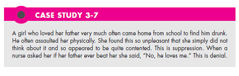 Review Case Study 3-7. This is a question for only the most advanced students, or you may wish to review with your instructor. Look up the term dissociative disorder online. If the girl in this case is so traumatized by her dad's abuse, how might her lack of awareness or acknowledgment of it be explained by this new term? (In Reference Case Study 3-7)   