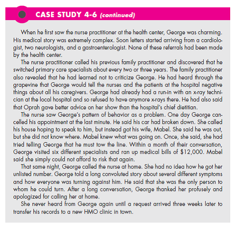 In Case Study 4-6, what could be some of the explanations for George's personality?  (In Reference Case Study 4-6)       