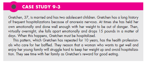 If a person looks for rewards in illness behavior, as in Case Studies 9-2 and 9-3, what might this be saying about him or her? Describe the coping styles his or her behavior indicates and outline better ways he or she might handle stress. (In Reference Case Study 9-2)     (In Reference Case Study 9-3)   