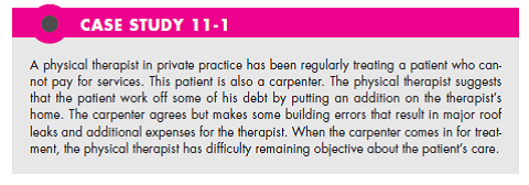 In Case Study 11-1 was the physical therapist unethical or guilty of poor boundaries? Explain.