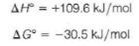 The decomposition of crystalline N<sub>2</sub> O<sub>5</sub>    is an example of a reaction that is thermodynamically favored even though it absorbs heat. At 25 °C we have the following values for the standard state enthalpy and free energy changes of the reaction:    (a) Calculate S ° at 25 °C. (b) Why is the entropy change so favorable for this reaction  (c) Calculate U° for this reaction at 25 °C. (d) Why is H ° greater than U °