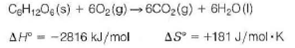 The oxidation of glucose to CO<sub>2</sub> and water is a major source of energy in aerobic organisms. It is a reaction favored mainly by a large negative enthalpy change.    (a) At 37 °C, what is the value for G°  (b) In the overall reaction of aerobic metabolism of glucose, 32 moles of ATP are produced from ADP for every mole of glucose oxidized. Calculate the standard state free energy change for the overall reaction when glucose oxidation is coupled to the formation of ATP at 37 °C. (c) What is the efficiency of the process in terms of the percentage of the available free energy change captured in ATP