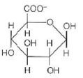 One or more of the compounds shown below will satisfy each of the following statements. Not all compounds may be used; some may be used twice. Put the letter(s) in the blank. (a) Found in chitin.______ (b) An L-saccharide.______ (c) The first residue attached to asparagine in N-linked glycans.______ (d) A uronic acid.______ (e) A ketose.______ (a)    (b)    (c)    (d)    (e)    (f)  
