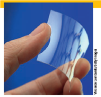 GRAPHENE: A REVOLUTIONARY MATERIAL  Graphene is made from graphite-a form of carbon that occurs as a mineral in some rocks. Ultrathin graphene consists of a single layer of carbon atoms packed into a two-dimensional hexagonal lattice (somewhat like chicken wire) that can be applied as a transparent film to surfaces (Figure 12.A). Graphene is one of the world's thinnest and strongest materials and is light, flexible, and stretchable. A single layer of graphene is 150,000 times thinner than a human hair and 200 times stronger than structural steel. A sheet of this amazing material stretched over a coffee mug could support the weight of a car. It is also a good conductor of electricity and conducts heat better than any known material. The use of graphene could revolutionize the electric car industry by leading to the production of batteries that can be recharged 10 times faster and hold 10 times more power than current car batteries. Graphene composites can also be used to make stronger and lighter plastics, lightweight aircraft and motor vehicles, flexible computer tablets, and TV screens as thin as a magazine. Within 5 years, it might also be used to make flexible, more efficient, less costly solar cells that can be attached to almost anything. Graphene could also replace the silicon transistors that are used as chips in computers and other electronic devices, and this could make almost any electronic device run much faster and use less power. Indeed, some scientists contend that the use of graphene will change the world more than any technological development since the invention of the silicon chip. Graphene is made from very high purity and expensive graphite. According to the USGS, China controls about 73% of the world's high-purity graphite production. As with rare earth metals ( Core Case Study ), the United States mines very little natural graphite and imports most of its graphite from China, which may restrict U.S. product exports as the use of graphene grows. Geologists are looking for deposits of graphite in the United States. However, in 2011, a team of Rice University chemists, led by James M. Tour, found ways to make large sheets of highquality graphene from inexpensive materials found in garbage and from dog feces. If such a process becomes economically feasible, concern over supplies of graphite could vanish, along with any harmful environmental effects of the mining and processing of graphite.     FIGURE 12.A Sheet of graphene, which consists of multiple layers of carbon atoms linked together in a hexagonal lattice, is a revolutionary new material. Critical Thinking  Would you invest money in a company that mines and purifies graphite and converts it to graphene? Explain.