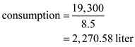 (a) Calculate the gasoline consumed by vehicle per year. (b) The cost of one liter gasoline is 80 cents. Therefore, total cost of the gasoline (c) Calculate the gasoline consumed annually by complete fleet. The above calculation shows the various effects on gasoline consumption for the given efficiency of car.
