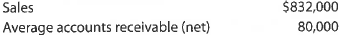 A Accounts receivable analysis A company reports the following:   Determine (a) the accounts receivable turnover and (b) the number of days' sales in receivables. Round to one decimal place. B Accounts receivable analysis A company reports the following:   Determine (a) the accounts receivable turnover and (b) the number of days' sales in receivables. Round to one decimal place.<div style=padding-top: 35px> 