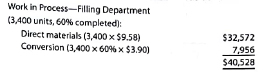 Equivalent units and related costs; cost of production report; entries  Dover Chemical Company manufactures specialty chemicals by a series of three processes, all materials being introduced in the Distilling Department. From the Distilling Department, the materials pass through the Reaction and Filling departments, emerging as finished chemicals. The balance in the account Work in ProcessFilling was as follows on January 1, 2016:     The following costs were charged to Work in ProcessFilling during January:     During January, 53,000 units of specialty chemicals were completed. Work in ProcessFilling Department on January 31 was 2,700 units, 30% completed. Instructions  1. Prepare a cost of production report for the Filling Department for January. 2. Journalize the entries for costs transferred from Reaction to Filling and the costs transferred from Filling to Finished Goods. 3. Determine the increase or decrease in the cost per equivalent unit from December to January for direct materials and conversion costs. 4. Discuss the uses of the cost of production report and the results of part (3).