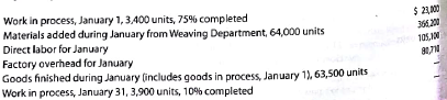 Cost of production report: average cost method Prepare a cost of production report for the cutting Department of Dalton Carpet Company for January 2016. Use the average cost method with the following data: