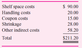 Friendly Grocer has three departments in its store: beverages, dairy and meats, and canned and packaged foods. Each department is headed by a departmental manager. Operating results for the last month (in thousands) are given in the table.     The direct costs consist of the cost of goods sold. Indirect costs consist of selling, general, and administrative (SG A) costs and are allocated to each department at the rate of 20 percent of costs of goods sold. Based on the preceding report, beverages had operating income of $10,000, dairy and meats had operating income of $75,200, and canned and packaged foods lost $12,400. Senior management is concerned that the allocation of costs might be distorting the relative profitability of the three departments. Further analysis of the SG A account yields the following breakdown:     Shelf space costs consist of store occupancy costs such as depreciation on the building and fixtures, utilities, store maintenance, property taxes, and insurance. Beverages make up 25 percent of the shelf space, dairy and meats make up 35 percent of the space, and canned and packaged goods make up 40 percent of the shelf space. Handling costs consist of the labor required to stock the shelves and remove outdated products. The beverage suppliers (Coca-Cola, Pepsi, etc.) provide the labor to shelve their products (i.e., the beverage delivery people stock their products on the shelf). Dairy and meats' labor costs for stocking are three-quarters of the handling costs; canned and package foods' labor and handling costs are one- quarter of the total. Coupon costs consist of the labor costs to process the redeemed coupons. Dairy and meats do not have any coupons. Twenty percent of the coupons redeemed are for beverages and 80 percent are for packaged and canned foods. Shrinkage consists of the cost of products spoiled, broken, and stolen. Shrinkage by product category comes to     The remaining indirect costs are allocated based on cost of goods sold.  Required:  a. Apply an activity-based costing system and recalculate the operating income of the three departments. b. Based on the statement you prepared in part ( a ), write a short memo to management discussing the revised operating income of the three departments and which statement (yours or the one in the question) management should use.