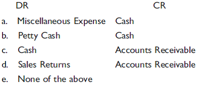 Which of the following journal entries would a bookkeeper make to conceal the theft of cash receipts from customers in payment of their accounts?