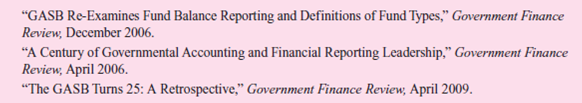 Read the following articles and any other papers that are available on setting governmental accounting standards:      Required  Write a short paper discussing the evolution of governmental accounting.