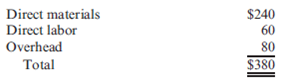 Cost of Spoiled Units  Lieu Company is a specialty print shop. Usually, printing jobs are priced at standard cost plus 50 percent. Job 631 involved printing 400 wedding invitations with the following standard costs:     Normally, the invitations would be taken from the machine, the top one inspected for correct wording, spelling, and quality of print, and all of the invitations wrapped in plastic and stored on shelves designated for completed jobs. In this case, however, the technician decided to go to lunch before inspecting and wrapping the job. He stacked the unwrapped invitations beside the printing press and left. One hour later, he returned and found the invitations had fallen on the floor and been stepped on. It turned out that about 50 invitations were ruined and had to be discarded. An additional 50 invitations were then printed to complete the job. Required:  1. Calculate the cost of the spoiled invitations. How should the spoilage cost be accounted for? 2. What is the price of Job 631?  3. Suppose that another job, 705, also required 400 wedding invitations. The standard costs are identical to those of Job 631. However, Job 705 required an unusual color of ink that could only be obtained in a formula that was difficult to use. Lieu printers know from experience that getting this ink color to print correctly requires trial and error. In the case of Job 705, the first 50 invitations had to be discarded due to inconsistencies in the color of ink. What is the cost of the spoilage, and how would it be treated?  4. What is the price of Job 705?