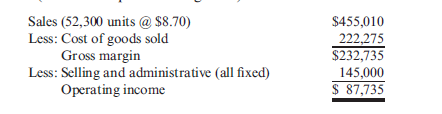 Variable Costing, Absorption Costing, Segmented Income Statements, Inventory Valuation  During its first year of operations, Sugarsmooth Inc. produced 55,000 jars of hand cream based on a formula containing 10% glycolic acid. Unit sales were 52,300 jars. Fixed overhead totaled $27,500 and was applied at the rate of $0.50 per unit produced. The results of the year's operations are as follows (on an absorption-costing basis):     At the end of the first year of operations, Sugarsmooth is considering expanding its customer base. In its first year, it sold to small drugstores and supermarkets. Now, Sugarsmooth wants to add large discount stores and small beauty shops. Working together, the company controller and marketing manager have accumulated the following information: a. Anticipated sales to discount stores would be 20,000 units at a discounted price of $5.80. Higher costs of shipping and return penalties would be incurred. Shipping would amount to $8,500 per year, and return penalties would average 4% of sales. In addition, a clerk would need to be hired solely to handle the discount stores' accounts. The clerk's salary and benefits would be $28,000 per year. b. Anticipated sales to beauty shops would be 10,000 units at a price of $9. A commission of 10% of sales would be paid to independent jobbers who sell to the shops. In addition, an extra packing expense of $0.50 per unit would be incurred because the shops require fewer bottles per carton. c. The sales to small drugstores and supermarkets will remain the same. d. The fixed overhead and selling and administrative expenses would remain unchanged and are treated as common costs. Required:  1. Calculate the cost of Sugarsmooth's ending inventory at the end of the first year under absorption costing. 2. Calculate the cost of Sugarsmooth's ending inventory at the end of the first year under variable costing. What is operating income for the first year using variable costing? 3. Prepare a segmented variable-costing income statement for next year. The segments correspond to customer groups: drugstores and supermarkets, discount stores, and beauty shops. 4. CONCEPTUAL CONNECTION Are all three customer groups profitable? Should Sugarsmooth expand its marketing base?