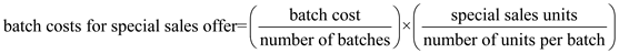 a. NoFat manufactures one product, olestra, and sells it to large potato chip manufacturers as the key ingredient in NoFat snack foods, including ruffles, lays, Doritos and Tostitos brand products. For each of the past three years, sales of olestra have been far less than the expected annual volume of 125,000 pounds. One company, Patterson union (PU), a toxic waste cleanup company offered to buy 10,000 of olestra from NoFat during December for a price of $2.20 per pound. For the special offer NoFat would bear $1,000 cost of the inspection team. From the relevant information given in the case the relevant revenues from the special sales offer is computed as follows: Given:     Hence, the relevant revenue from the special offer is $22,000. b. Relevant costs from the special offer are computed as follows:   Given:     A relevant fixed cost is calculated as follows:     If the special sale is accepted the plant inspection team cost is:   The relevant cost from the special sales offer is   Hence, the relevant cost associated with the special offer is $25,000. c. The relevant profit associated with the special sales offer is:  