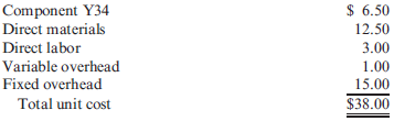 Setting Transfer Prices-Market Price versus Full Cost  Lansing Electronics Inc. manufactures a variety of printers, scanners, and fax machines in its two divisions: the PSF Division and the Components Division. The Components Division produces electronic components that can be used by the PSF Division. All the components this division produces can be sold to outside customers. However, from the beginning, nearly 90% of its output has been used internally. The current policy requires that all internal transfers of components be transferred at full cost. Recently, Cam DeVonn, the chief executive officer of Lansing Electronics, decided to investigate the transfer pricing policy. He was concerned that the current method of pricing internal transfers might force decisions by divisional managers that would be suboptimal for the firm. As part of his inquiry, he gathered some information concerning Component Y34, which is used by the PSF Division in its production of a basic scanner, Model SC67. The PSF Division sells 40,000 units of Model SC67 each year at a unit price of $42. Given current market conditions, this is the maximum price that the division can charge for Model SC67. The cost of manufacturing the scanner follows:    The scanner is produced efficiently, and no further reduction in manufacturing costs is possible. The manager of the Components Division indicated that she could sell 40,000 units (the division's capacity for this part) of Component Y34 to outside buyers at $12 per unit. The PSF Division could also buy the part for $12 from external suppliers. She supplied the following details on the manufacturing cost of the component:    Required:  1. Compute the firmwide contribution margin associated with Component Y34 and Model SC67. Also, compute the contribution margin earned by each division. 2. Suppose that Cam DeVonn abolishes the current transfer pricing policy and gives divisions autonomy in setting transfer prices. Can you predict what transfer price the manager of the Components Division will set What should be the minimum transfer price for this part The maximum transfer price  3. CONCEPTUAL CONNECTION Given the new transfer pricing policy, predict how this will affect the production decision of the PSF Division manager for Model SC67. How many units of Component Y34 will the manager of the PSF Division purchase, either internally or externally  4. Given the new transfer price set by the Components Division and your answer to Requirement 3, how many units of Y34 will be sold externally  5. CONCEPTUAL CONNECTION Given your answers to Requirements 3 and 4, compute the firmwide contribution margin. What has happened Was Cam's decision to grant additional decentralization good or bad