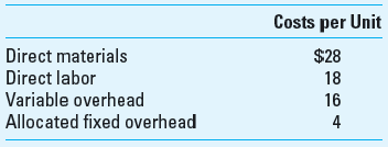 Relevant Cost Exercises Each of the following situations is independent a. Make or Buy Terry Inc. manufactures machine parts for aircraft engines. CEO Bucky Walters is considering an offer from a subcontractor to provide 2,000 units of product OP89 for $120,000. If Terry does not purchase these parts from the subcontractor, it must continue to produce them in-house with these costs:     Required Should Terry Inc. accept the offer from the subcontractor Why or why not Include a consideration of both financial and nonfinancial factors. b. Disposal of Assets A company has an inventory of 2,000 different parts for a line of cars that has been discontinued. The net book value (NBV) of this inventory is $50,000. The parts can be either re machined at a total additional cost of $25,000 and then sold for $30,000 or sold as-is for $2,500. Required What should it do Include a consideration of both financial and nonfinancial factors.  c. Replacement of an Asset An uninsured boat costing $90,000 was wrecked the first day it was used. It can be either sold as-is for $9,000 cash and replaced with a similar boat costing$92,000 or rebuilt for $75,000 and be brand new as far as operating characteristics and looks are concerned. Required What should be done Include a consideration of both financial and nonfinancial factors.  d. Profit from Processing Further Deaton Corporation manufactures products A, B, and C from a joint process. Joint costs are allocated on the basis of relative sales value at the end of the joint process. Additional information for Deaton Corporation follows:     Required  1. Define the following terms: joint production process; joint production costs; separable processing costs; and split-off point. 2. Which, if any, of products A, B, and C should be processed further and then sold (Show calculations.) 3. Why do accountants allocate to individual products joint/common costs in a joint manufacturing process e. Make or Buy Eggers Company needs 20,000 units of a part to use in producing one of its products. If Eggers buys the part from McMillan Company for $90 instead of making it, Eggers could not use the released facilities in another manufacturing activity. Forty percent of the fixed overhead will continue irrespective of CEO Donald Mickey's decision. The cost data are     Required Determine which alternative is more attractive to Eggers and by what amount. What nonfinancial factors might bear upon the ultimate decision f. Selection of the Most Profitable Product DVD Production Company produces two basic types of video games, Flash and Clash. Pertinent data for DVD Production Company follow:     The DVD game craze is at its height so that either Flash or Clash alone can be sold to keep the plant operating at full capacity. However, labor capacity in the plant is insufficient to meet the combined demand for both games. Flash and Clash are processed through the same production departments. Required  1. What is the meaning and importance of the statement that Flash and Clash are processed through the same production departments 2. Which product should be produced Briefly explain your answer. g. Special Order Pricing Barry's Bar-B-Que is a popular lunch-time spot. Barry is conscientious about the quality of his meals, and he has a regular crowd of 600 patrons for his $5 lunch. His variable cost for each meal is about $2, and he figures his fixed costs, on a daily basis, at about$1,200. From time to time, bus tour groups with 50 patrons stop by. He has welcomed them since he has capacity to seat 700 diners in the average lunch period, and his cooking and wait staff can easily handle the additional load. The tour operator generally pays for the entire group on a single check to save the wait staff and cashier the additional time. Due to competitive conditions in the tour business, the operator is now asking Barry to lower the price to $3.50 per meal for each of the 50 bus tour members. Required Should Barry accept the $3.50 price Why or why not What if the tour company were willing to guarantee 200 patrons (or four bus loads) at least once a month for $3.00 per meal